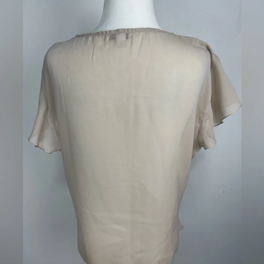 Jaipur sheer tan blouse women’s size M - Picture 5 of 14